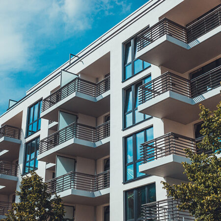 real estate picture of modern apartment house
